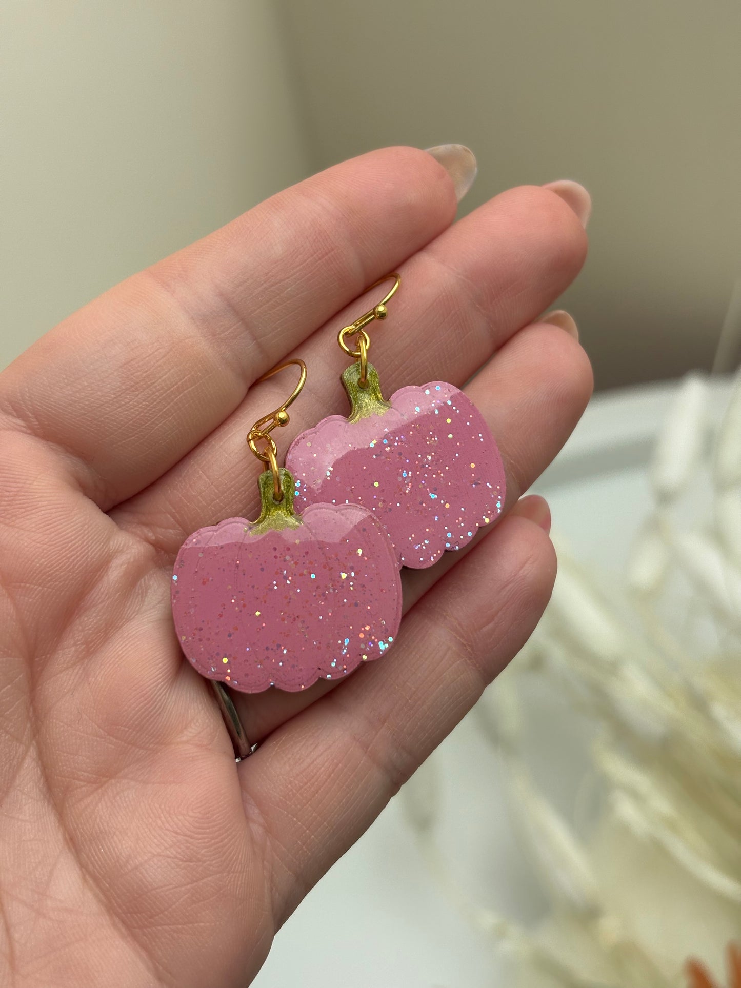 Sparkly Pink Pumpkins // Earrings