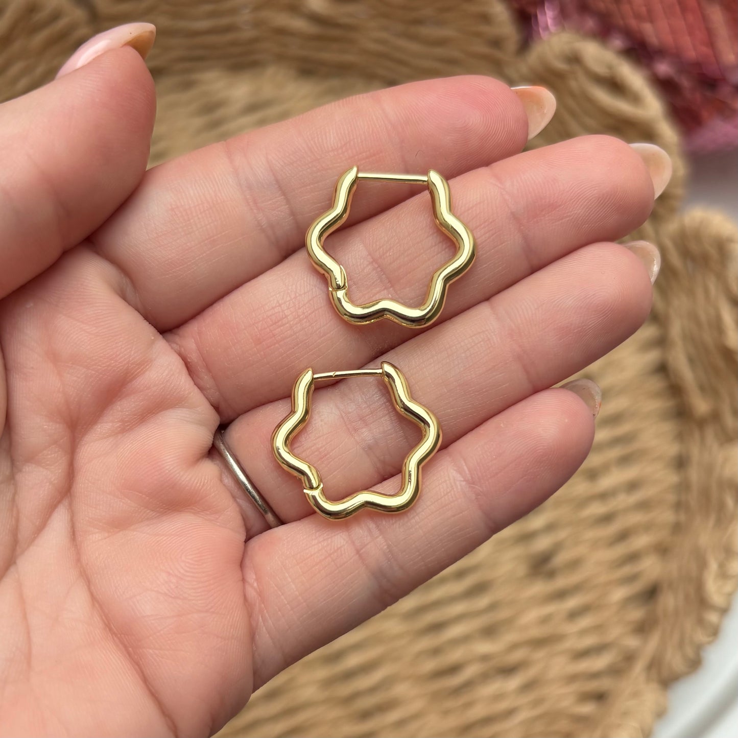Wavy Hoops // Large Huggie Earrings