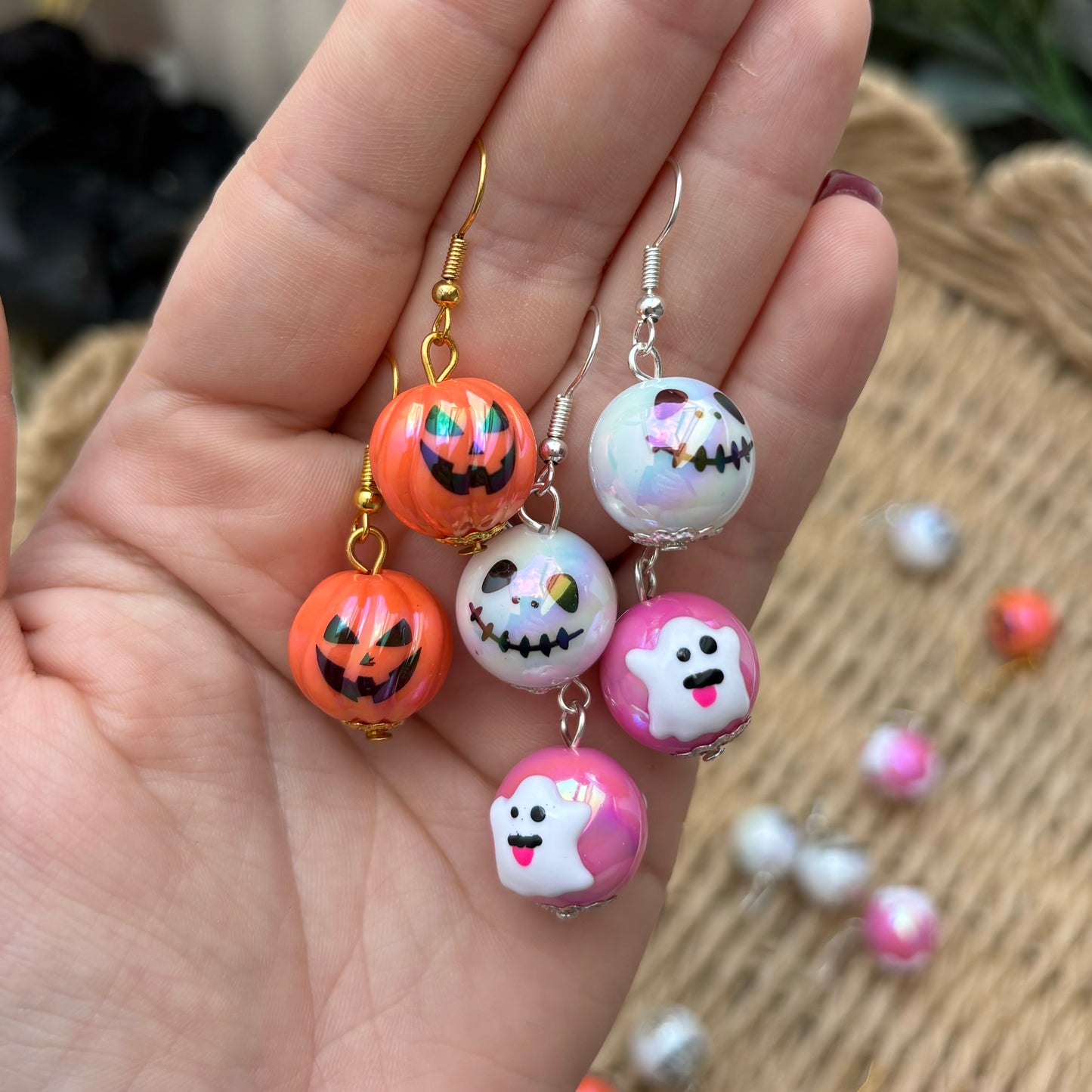 Jack Skellington 💀 Iridescent Bead Earring