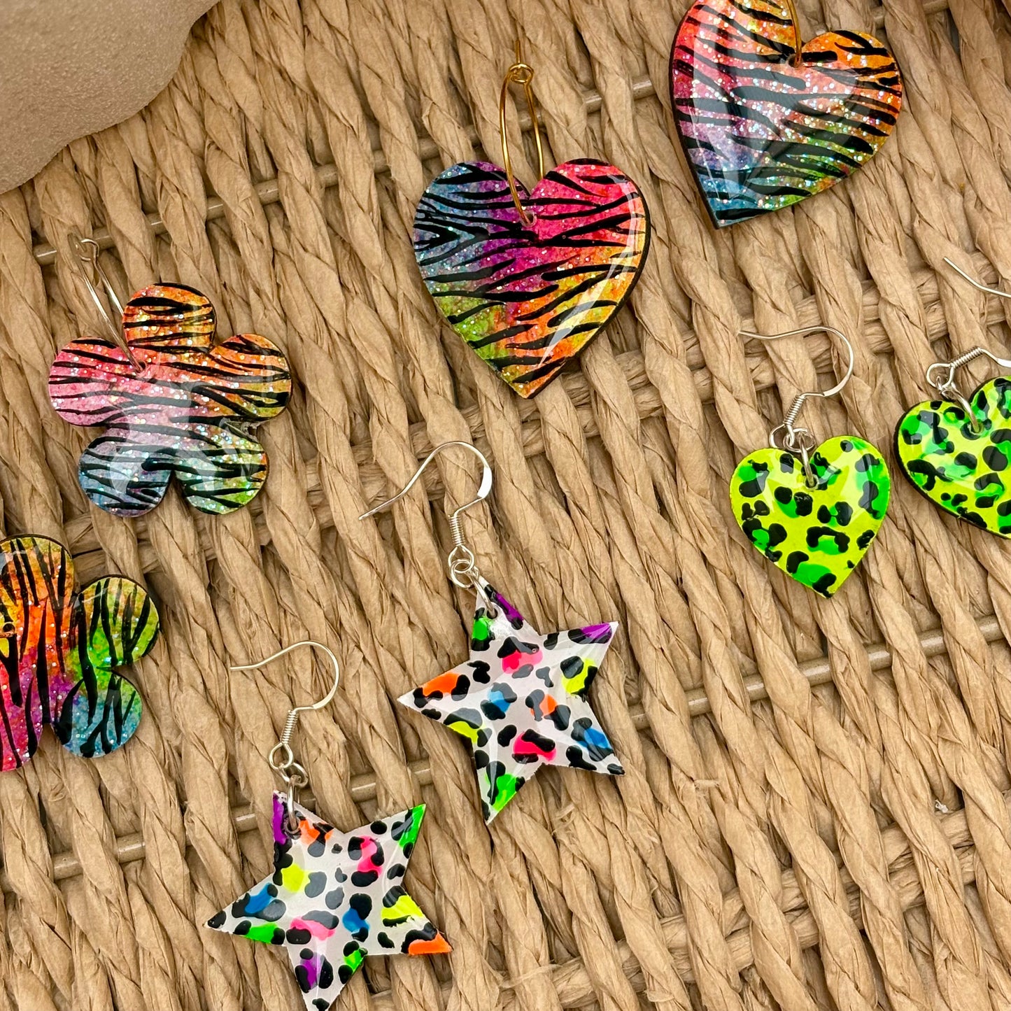 Jungle Fever // Neon Animal Print Earrings