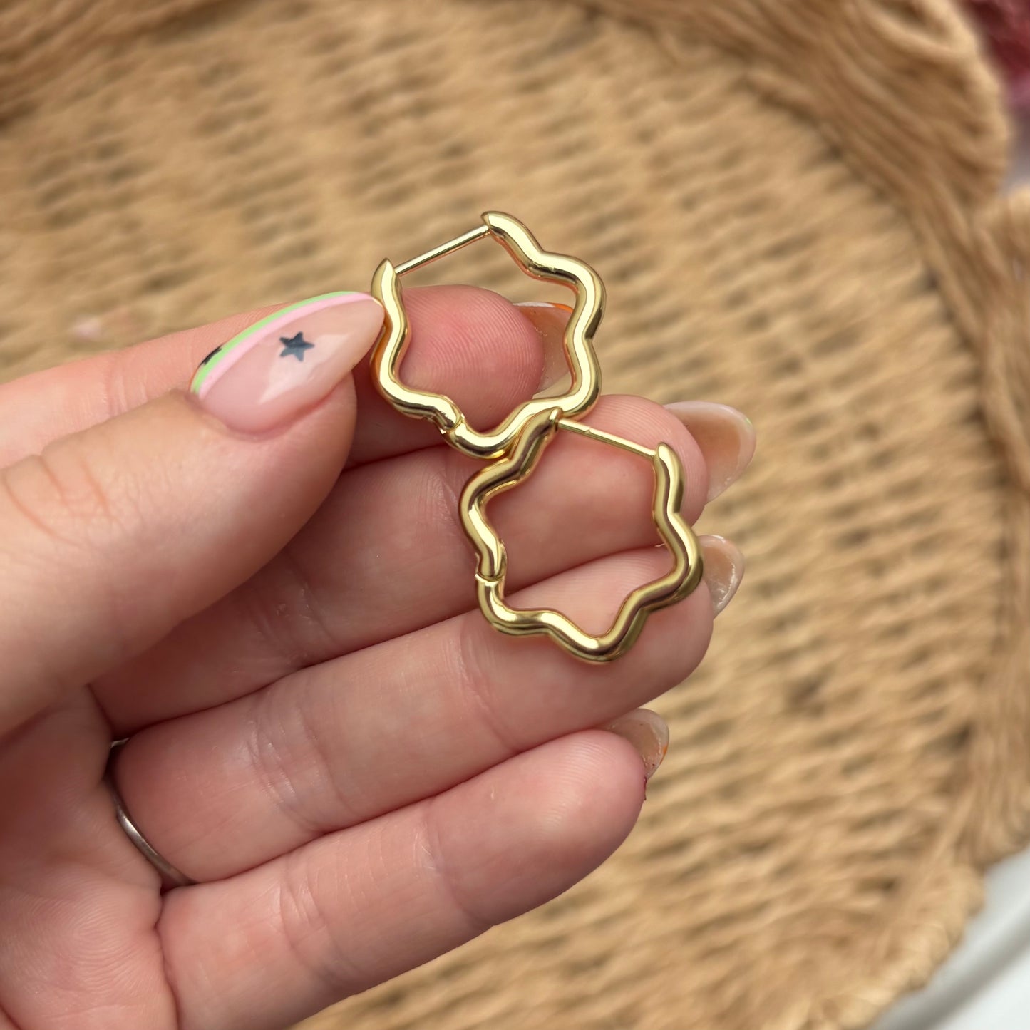 Wavy Hoops // Large Huggie Earrings