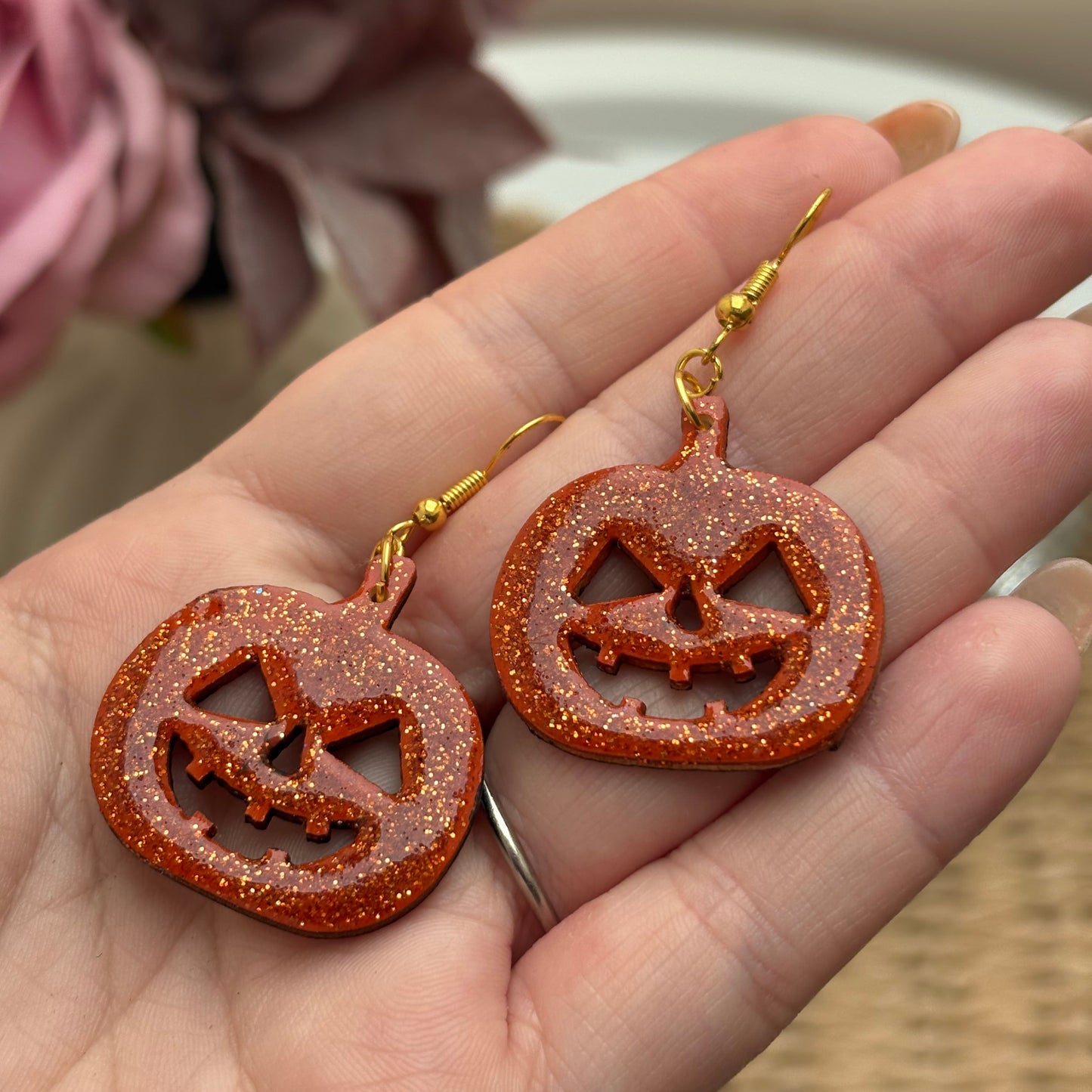 Glittery Pumpkin // Earrings