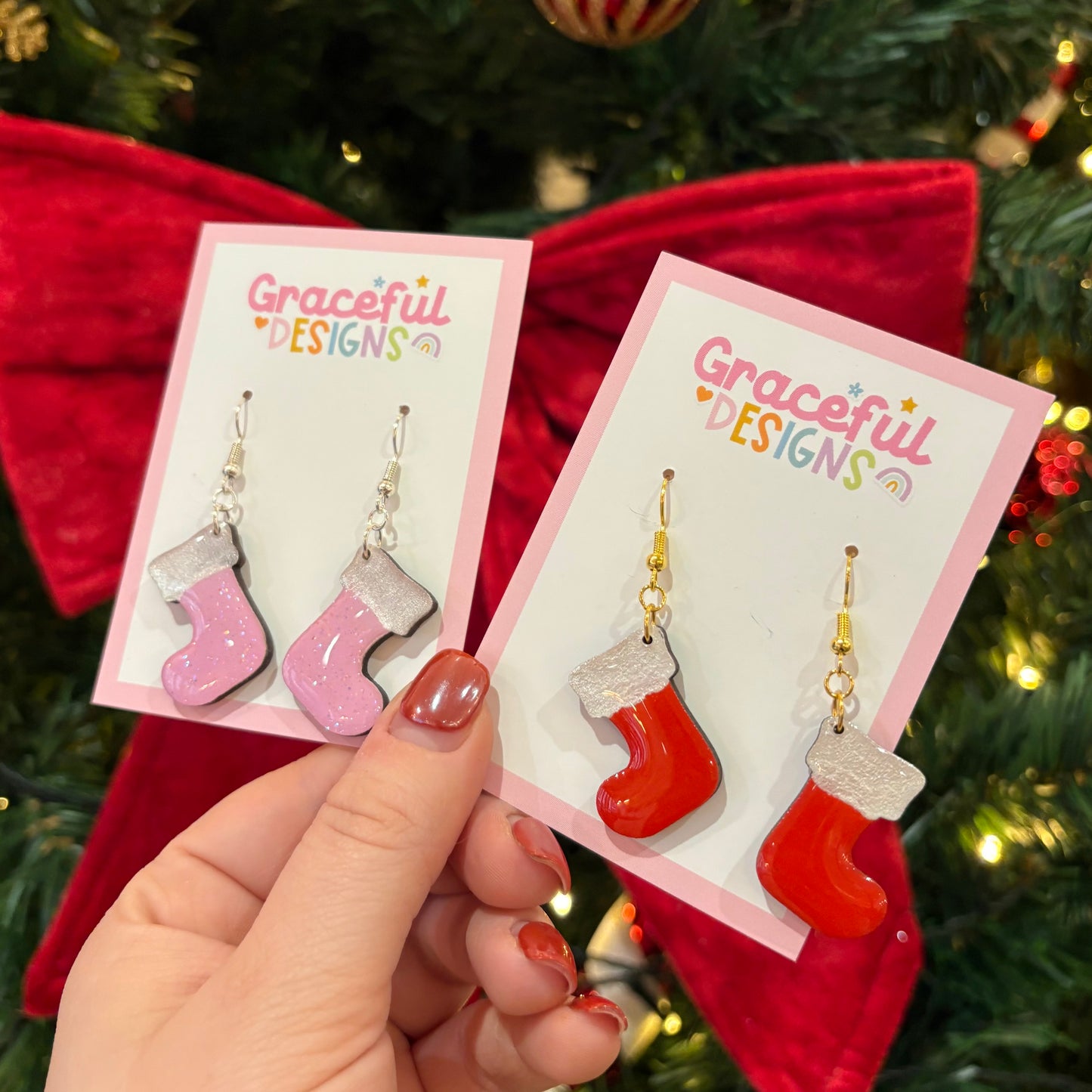 Classic Red Stocking Earrings