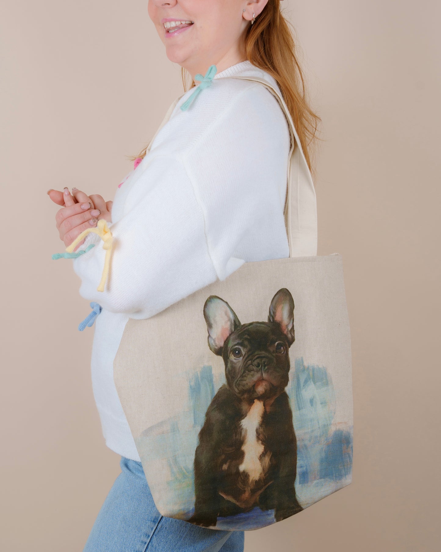 Frenchie Tote Bag // canvas tote