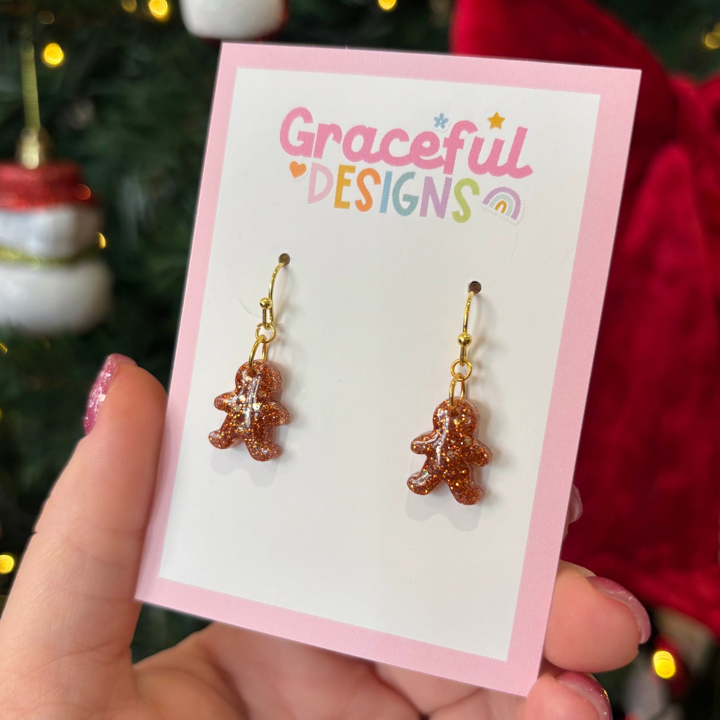 Mini Gingerbread Man Earrings