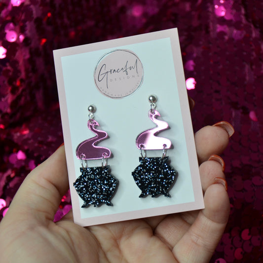 Witches Pink Brew Earrings