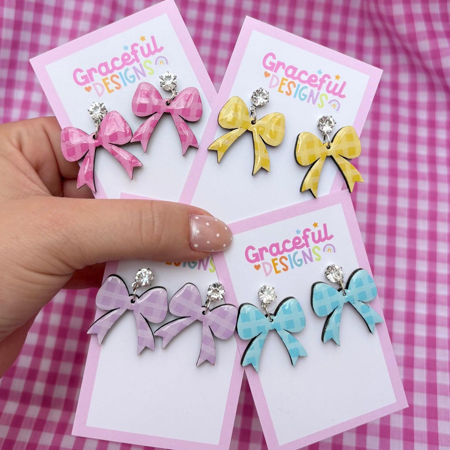 Gingham Bows // Earrings