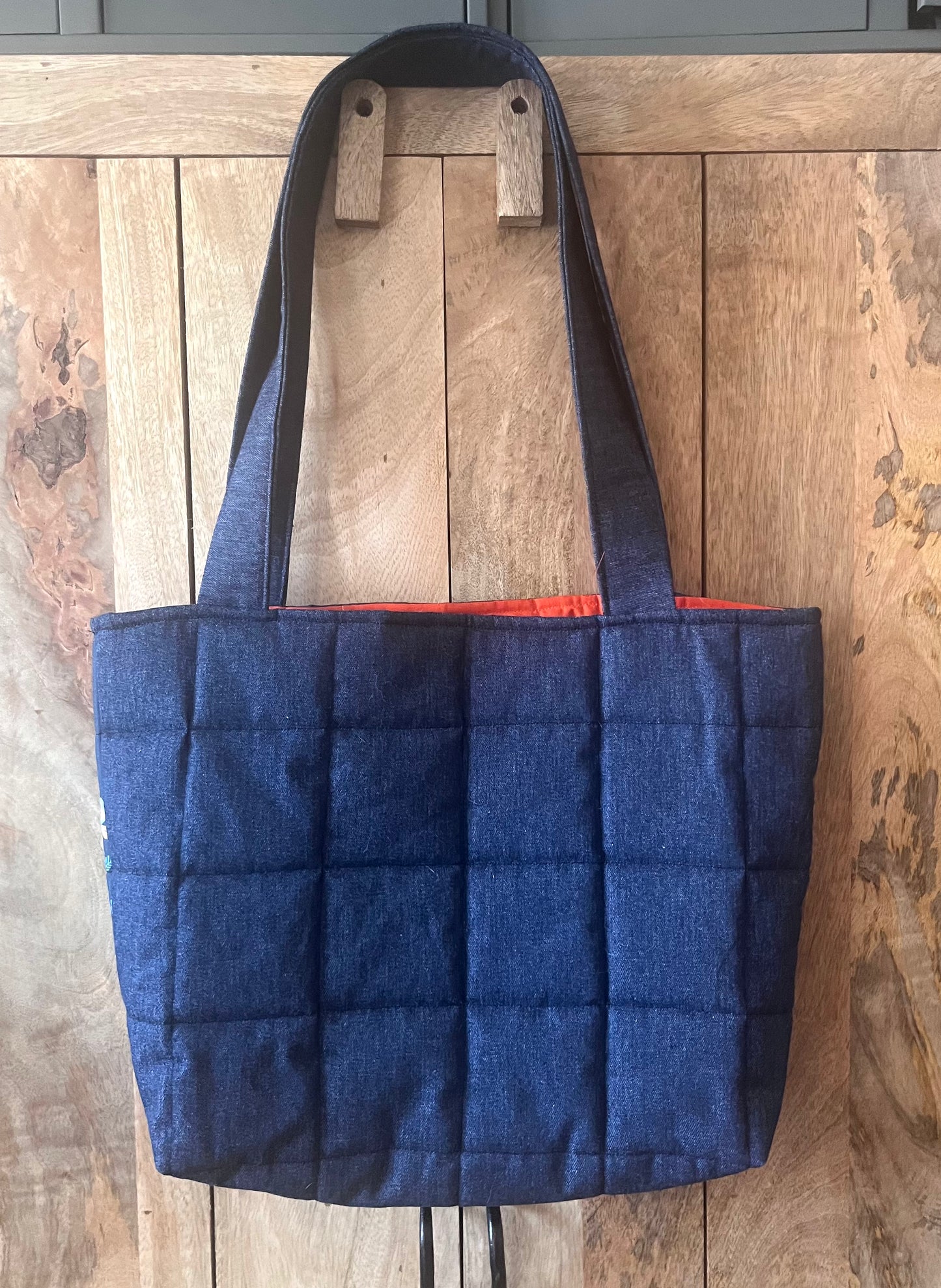 Flower Quilted Tote Bag