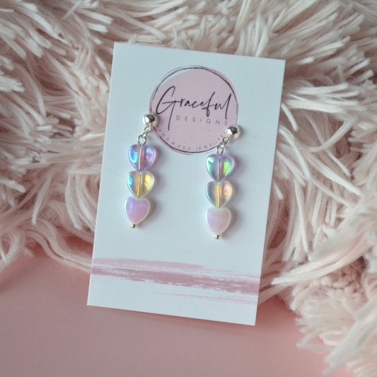 Lilac Heart Earrings