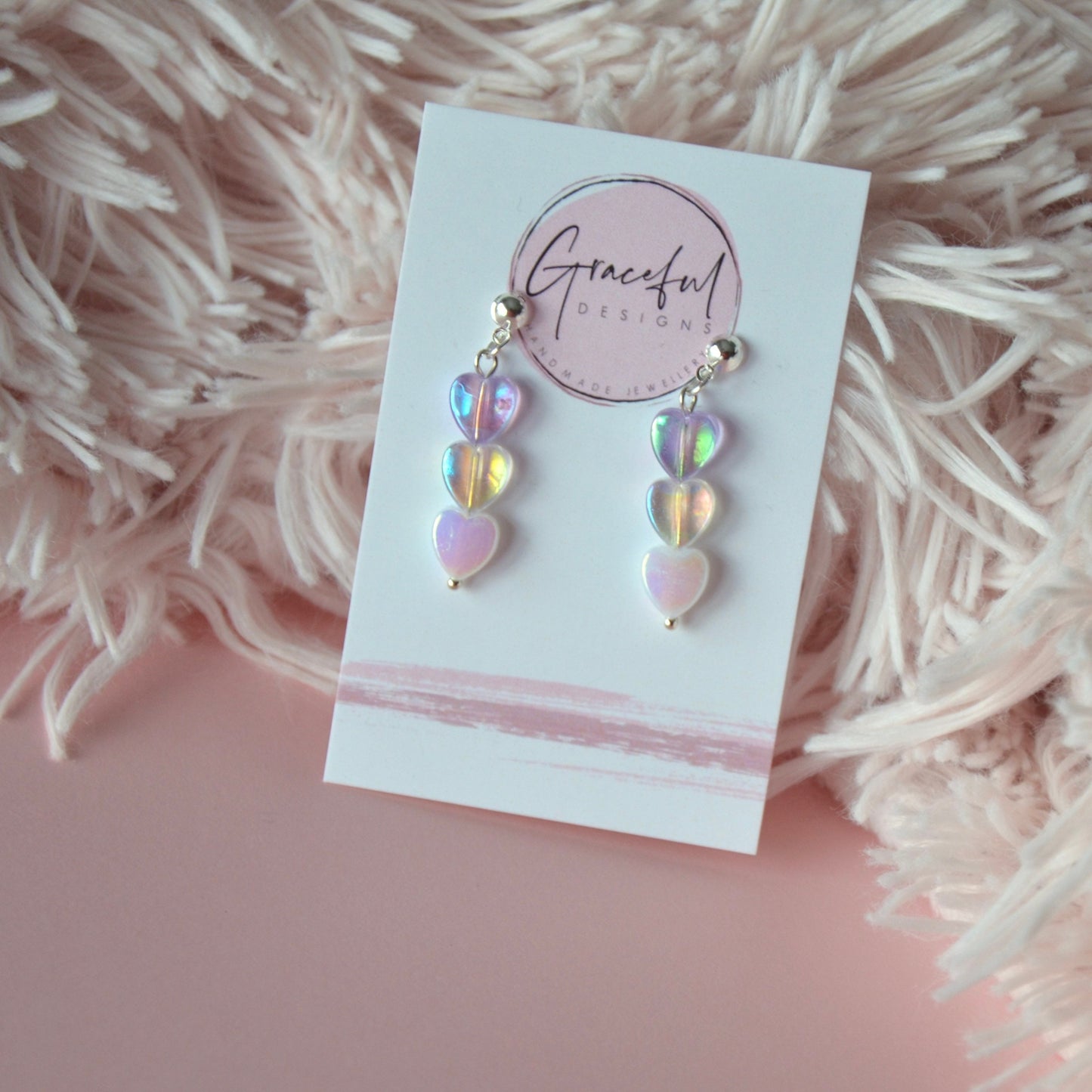 Lilac Heart Earrings