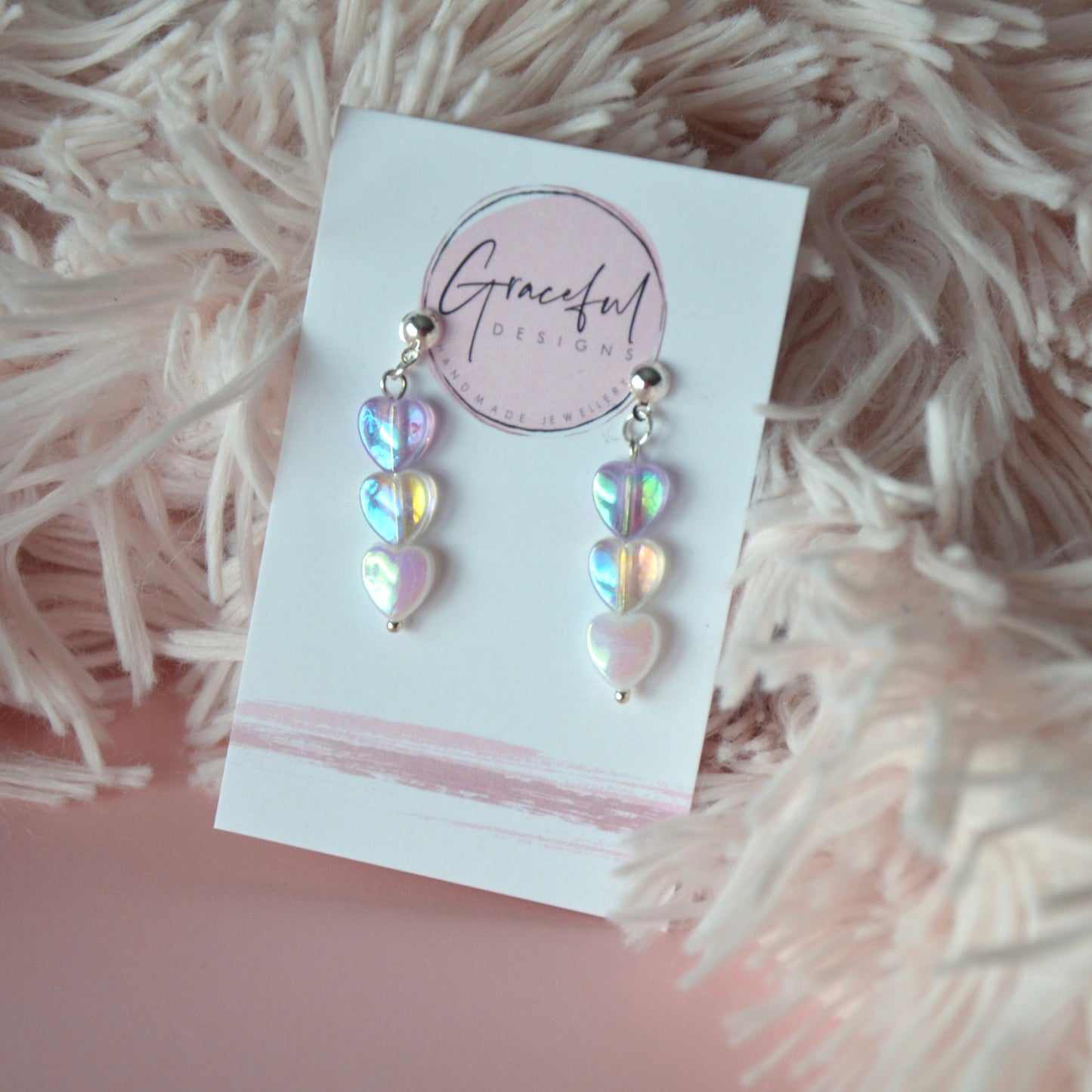 Lilac Heart Earrings