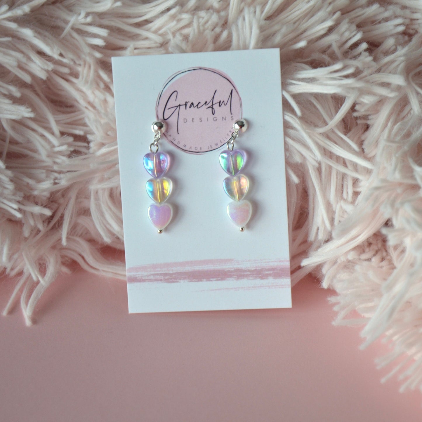 Lilac Heart Earrings