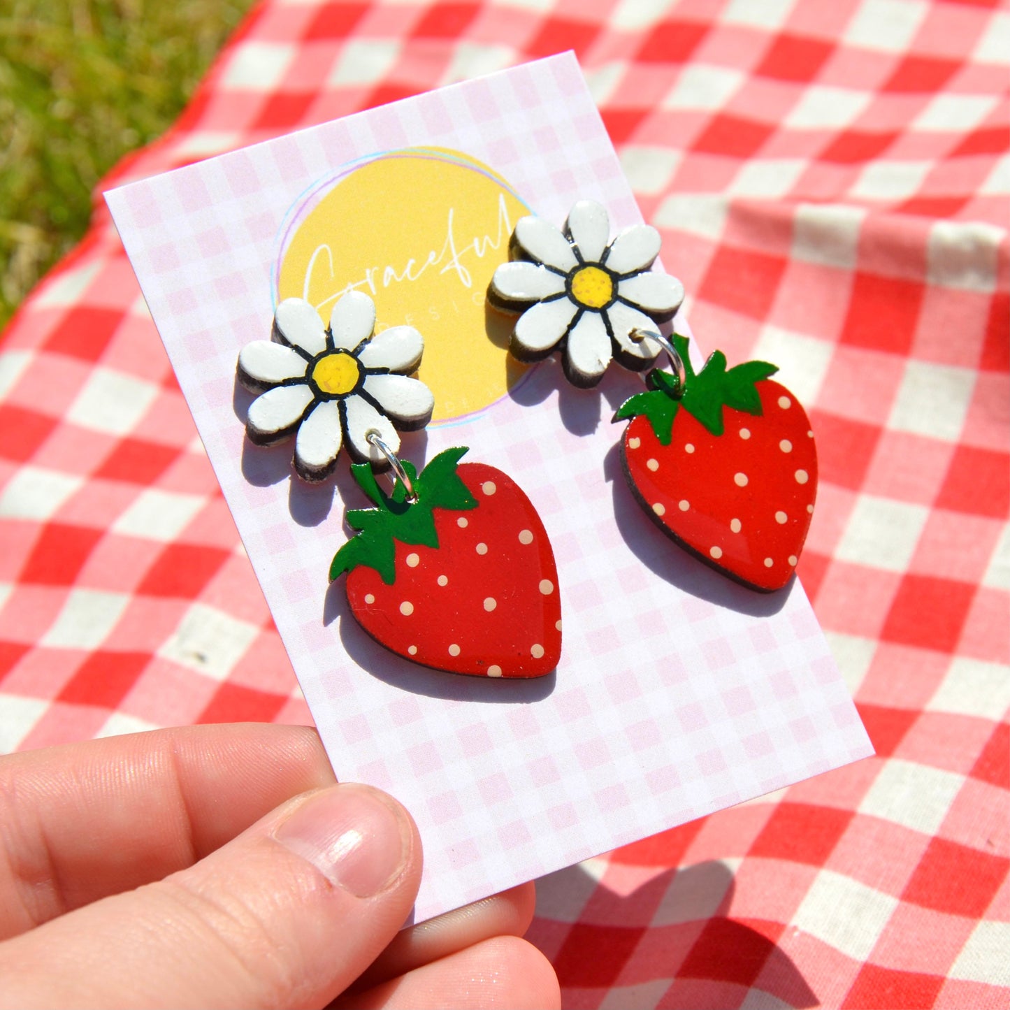Strawberry Daisy Dream Studs