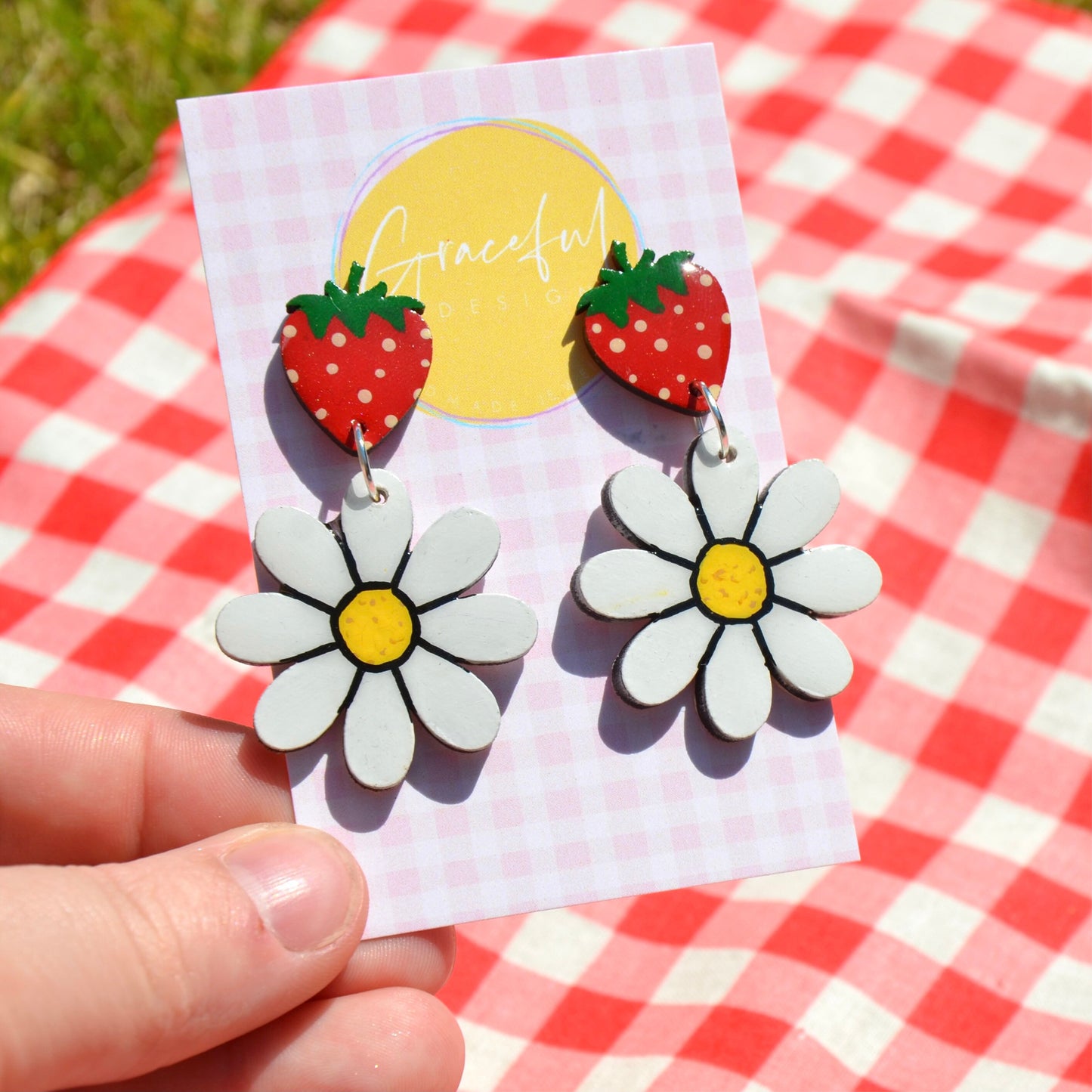 Strawberry Daisy Dream Studs