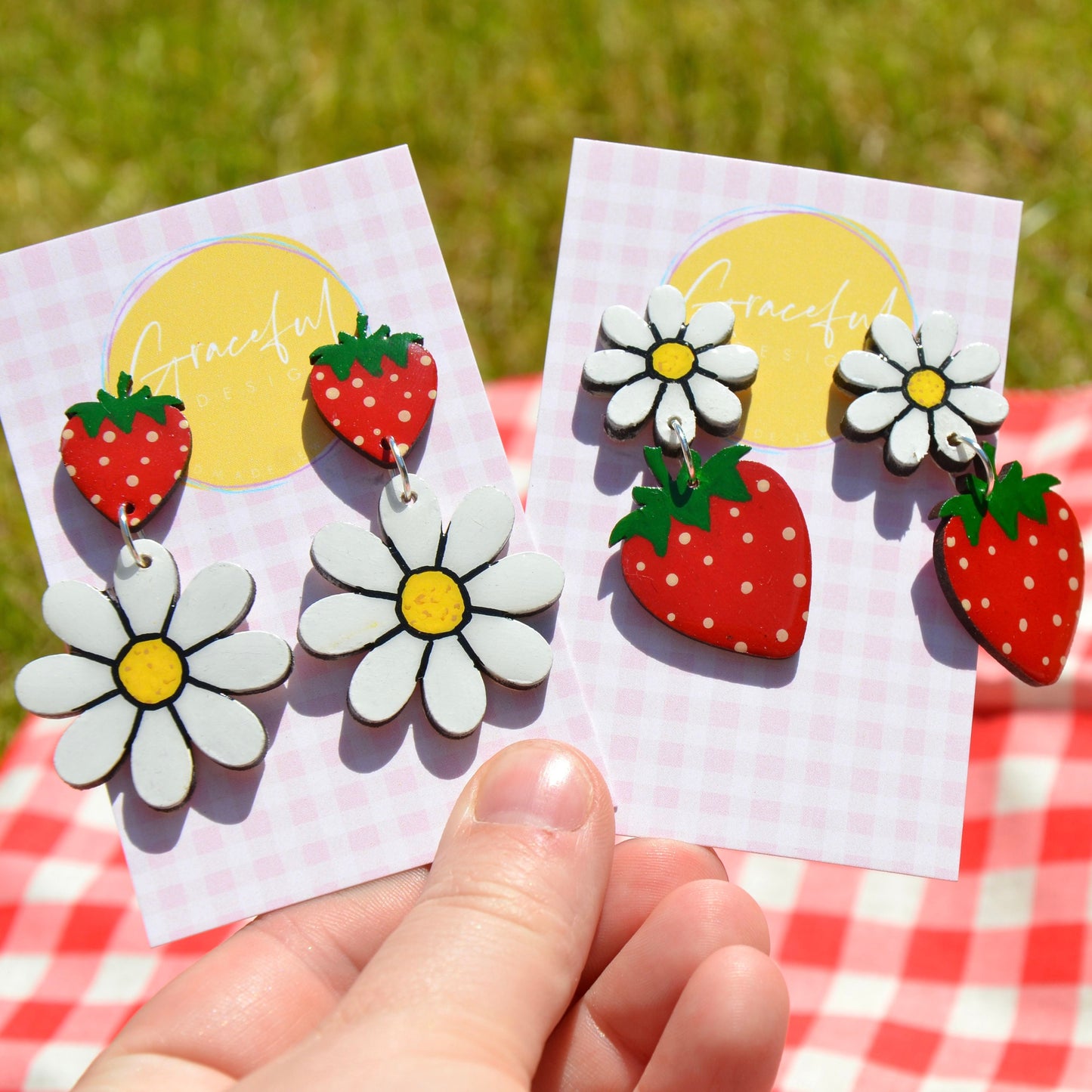 Strawberry Daisy Dream Studs