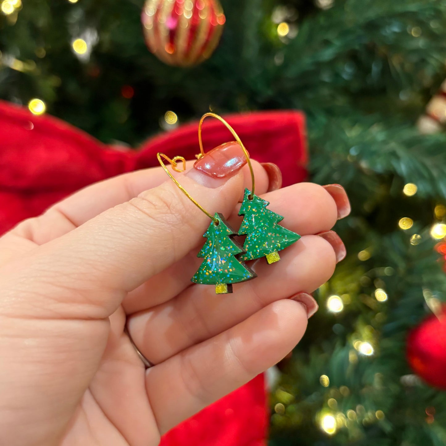 Twinkly Christmas Trees Hoops
