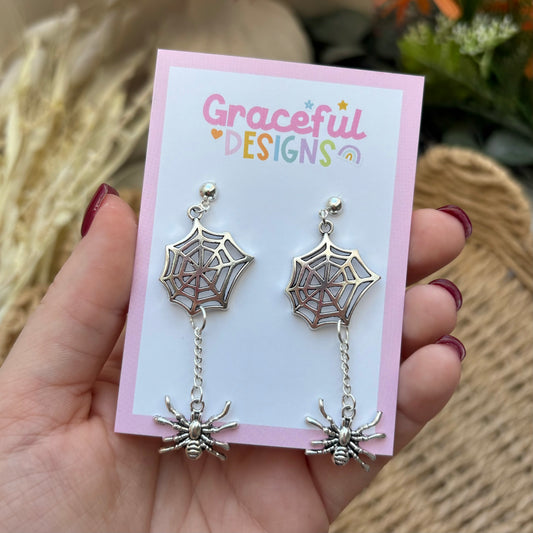 Spider Web // Silver Earrings