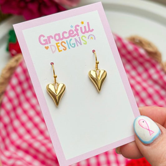 Gold Solid Heart Earrings