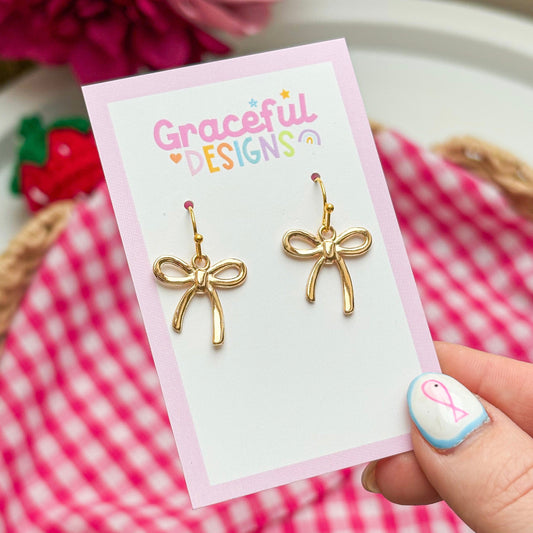 Gold Simple Bow Earrings
