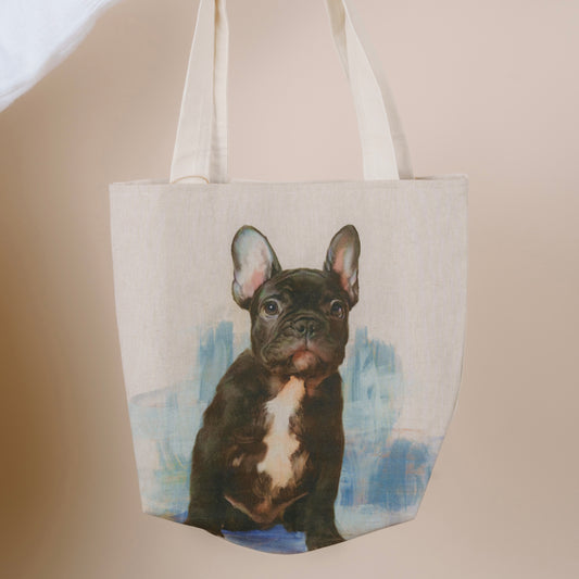 Frenchie Tote Bag // canvas tote