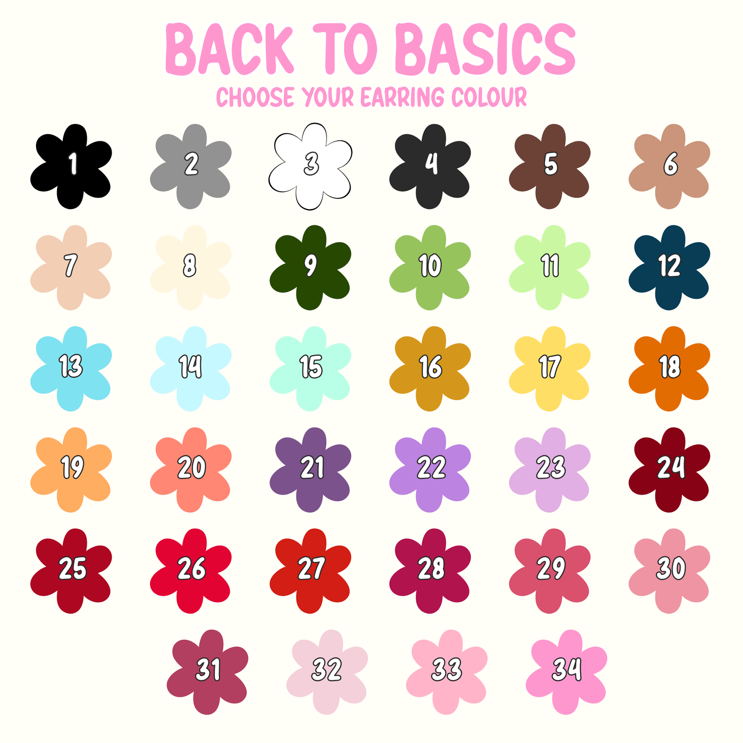 BACK TO BASICS // Earrings - Custom Shape, Colour & Closure