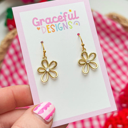 Gold Flower Earrings
