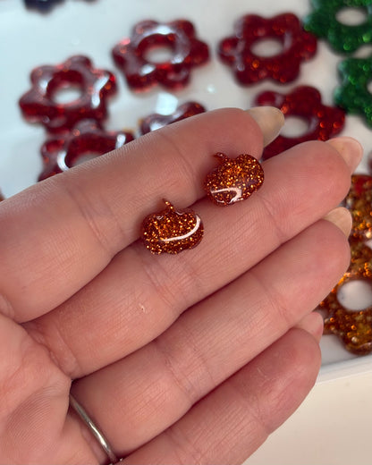 Mini Pumpkin Sparkle Studs