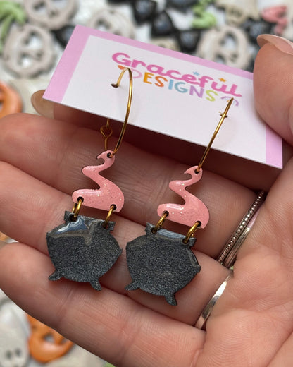 Bubble & Brew Cauldron // Earrings