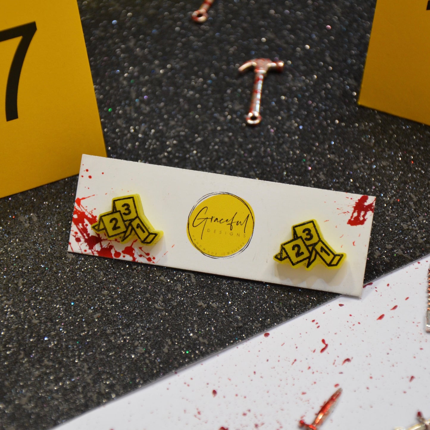 Mini Evidence Number Studs