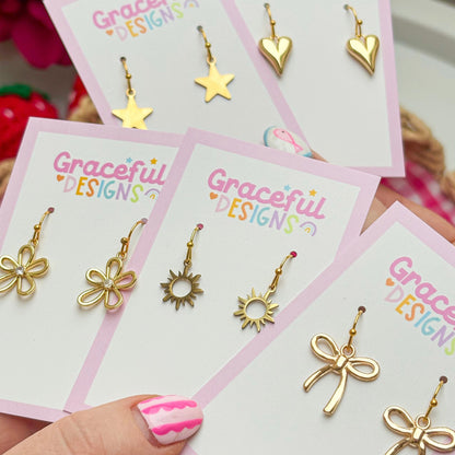 Gold Affirmation - Charm Earrings