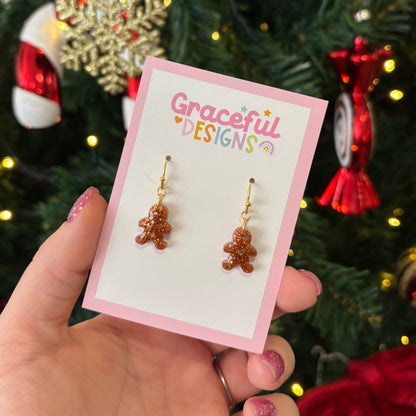 Mini Gingerbread Man Earrings