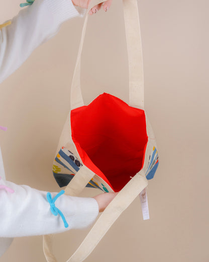 Paw Print Tote Bag // canvas + jeans tote
