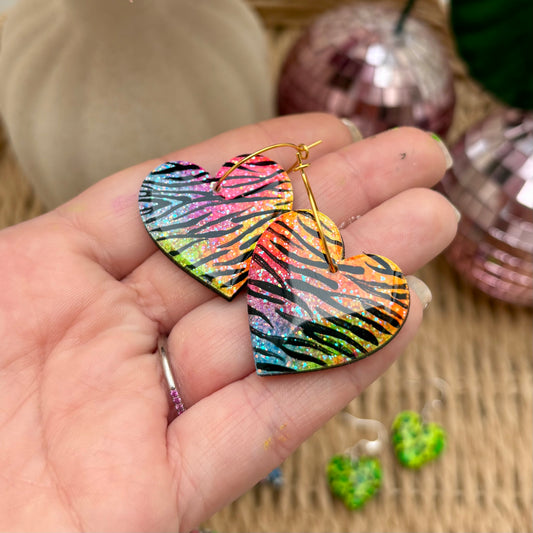 Jungle Fever // neon animal print earrings