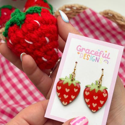 Crochet Strawberry Keyrings - Collaboration with KraftyKreations