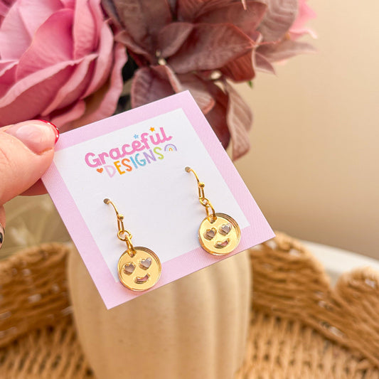 Gold Smiley Earrings