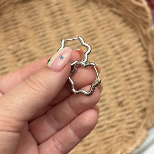 Wavy Hoops // Large Huggie Earrings