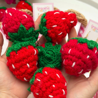 Crochet Strawberry Keyrings - Collaboration with KraftyKreations