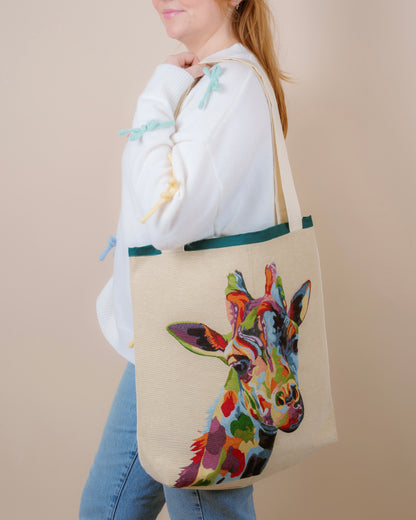 Giraffe Tote Bag // canvas tote