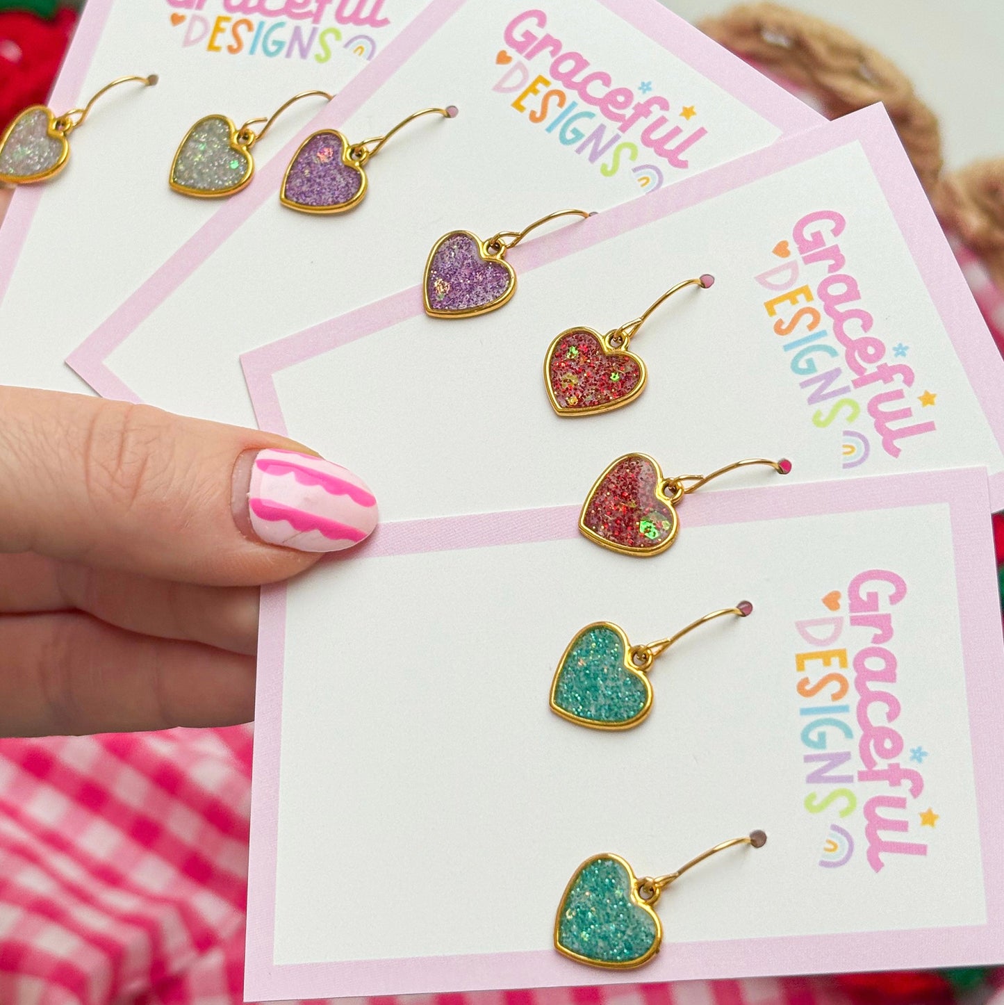 Love Club Hearts Resin Earrings