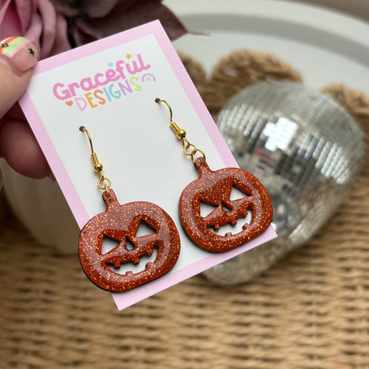 Glittery Pumpkin // Earrings