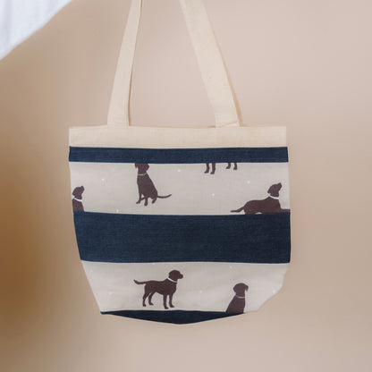 Black Lab Tote Bag // canvas + jeans tote