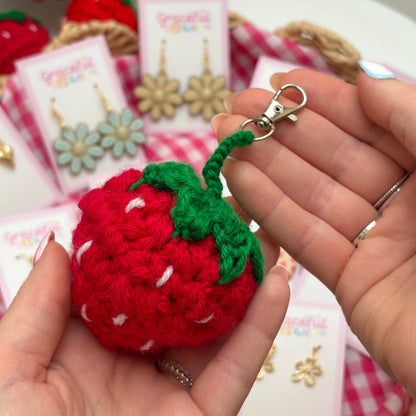 Crochet Strawberry Keyrings - Collaboration with KraftyKreations