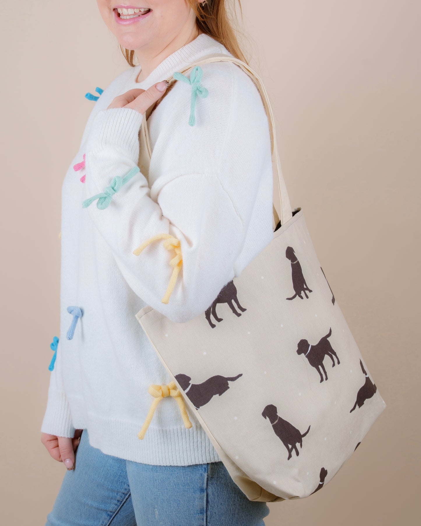 Black Lab Tote Bag // canvas tote
