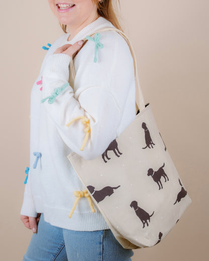 Black Lab Tote Bag // canvas tote