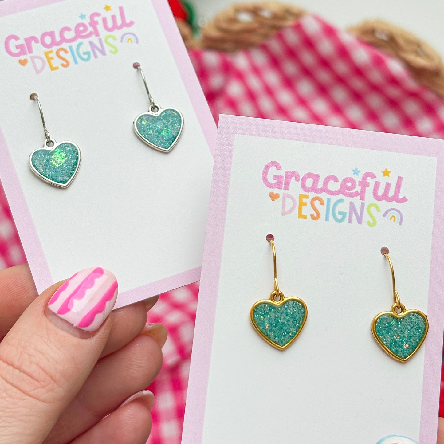 Love Club Hearts Resin Earrings
