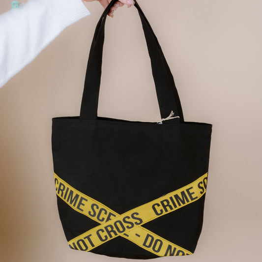 Crime Scene Tote // fabric tote bag