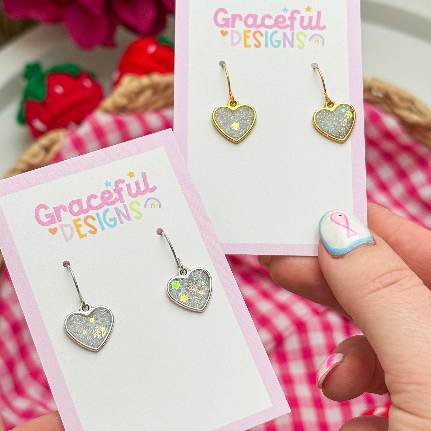 Love Club Hearts Resin Earrings
