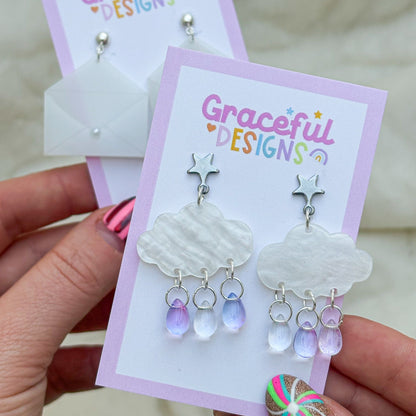 Silver Lining Cloud Earrings
