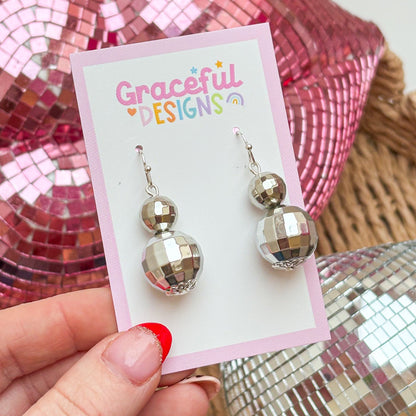 Double Disco Ball Earrings