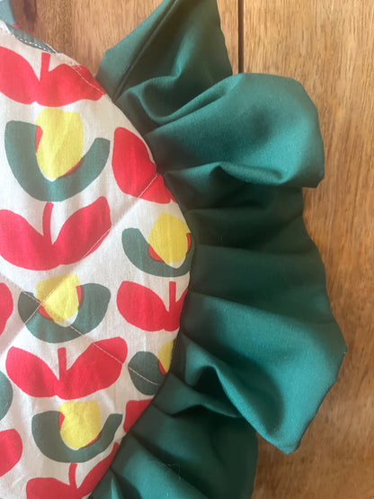 Small Bright Fabric Frill Heart Tote Bag